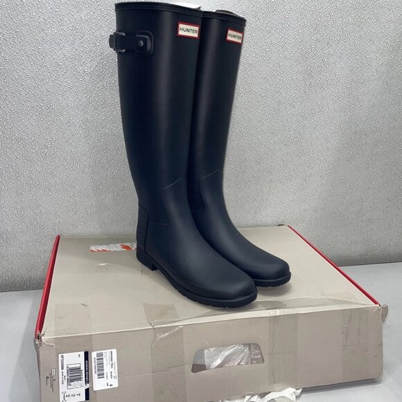 NEW HUNTER Women’s Refined Tall Rain Boots – Black - Picture 1 of 8